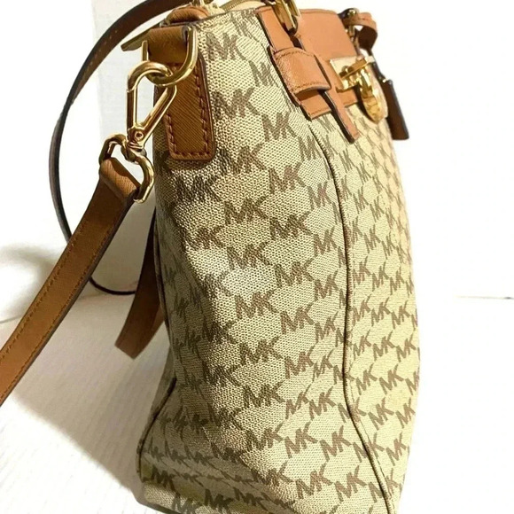 Michael kors MK signature print canvas satchel handbag - Picture 10 of 12